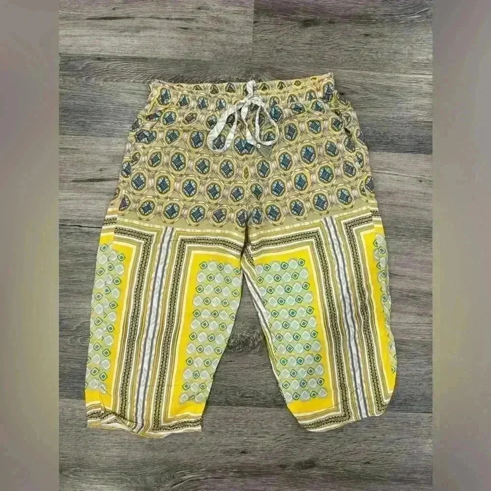 Johnny Was Women M Pladinah Capri Floral Multicolored Patchwork Pockets